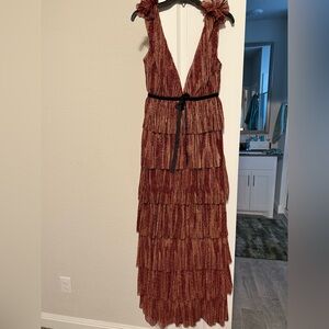 Elegant Tiered Red Dress